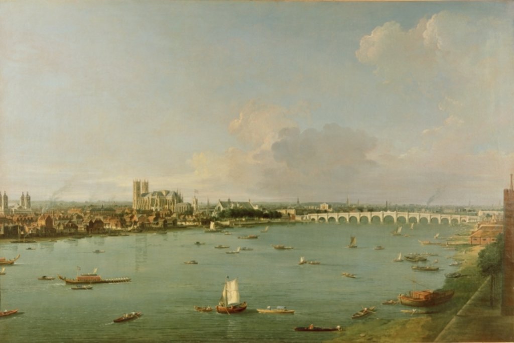 Detail of View of the Thames from South of the River by Antonio Canaletto