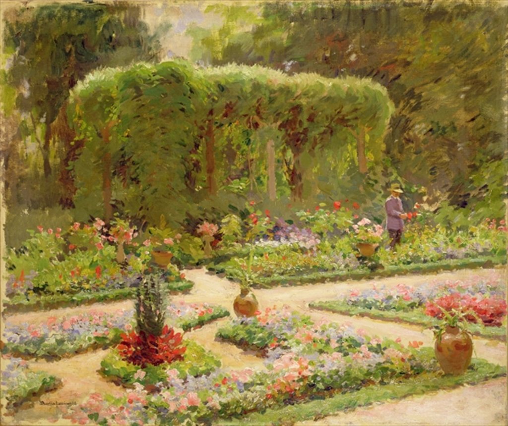 Detail of In the Garden, 1923 by Edouard Gaetan Charles Ansaloni