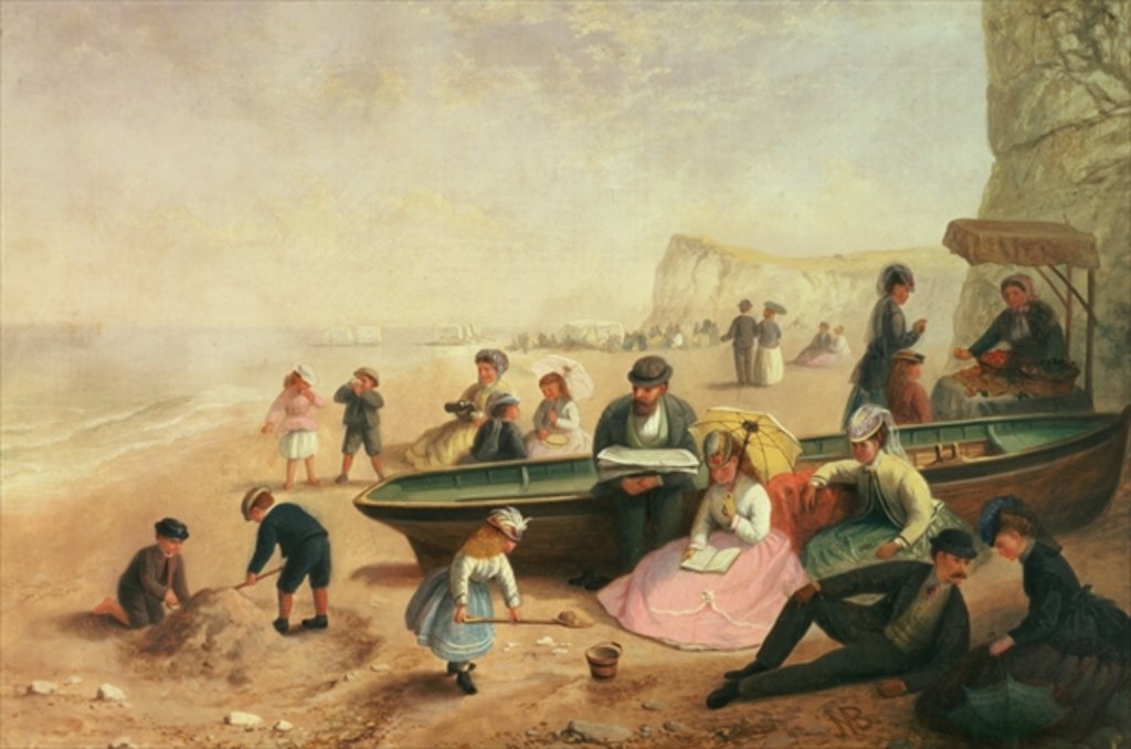 Detail of A Seaside Scene by Jane Maria Bowkett