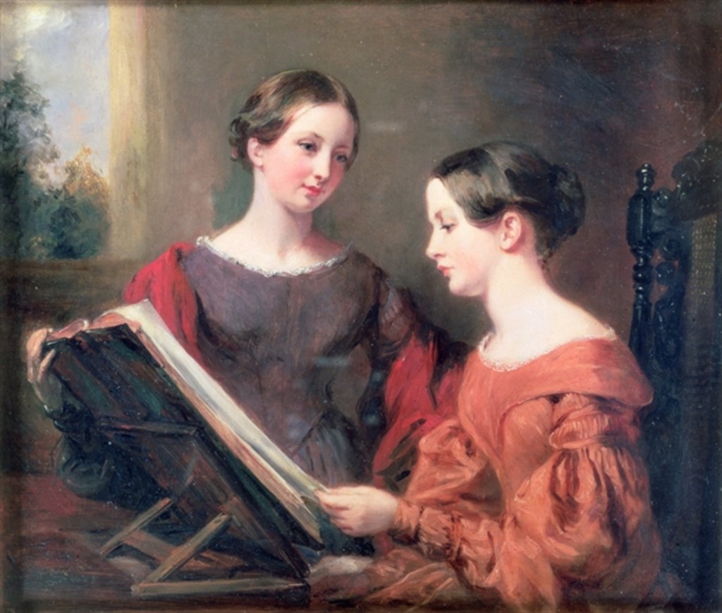 Detail of The Sisters, 1839 by Margaret Sarah Carpenter