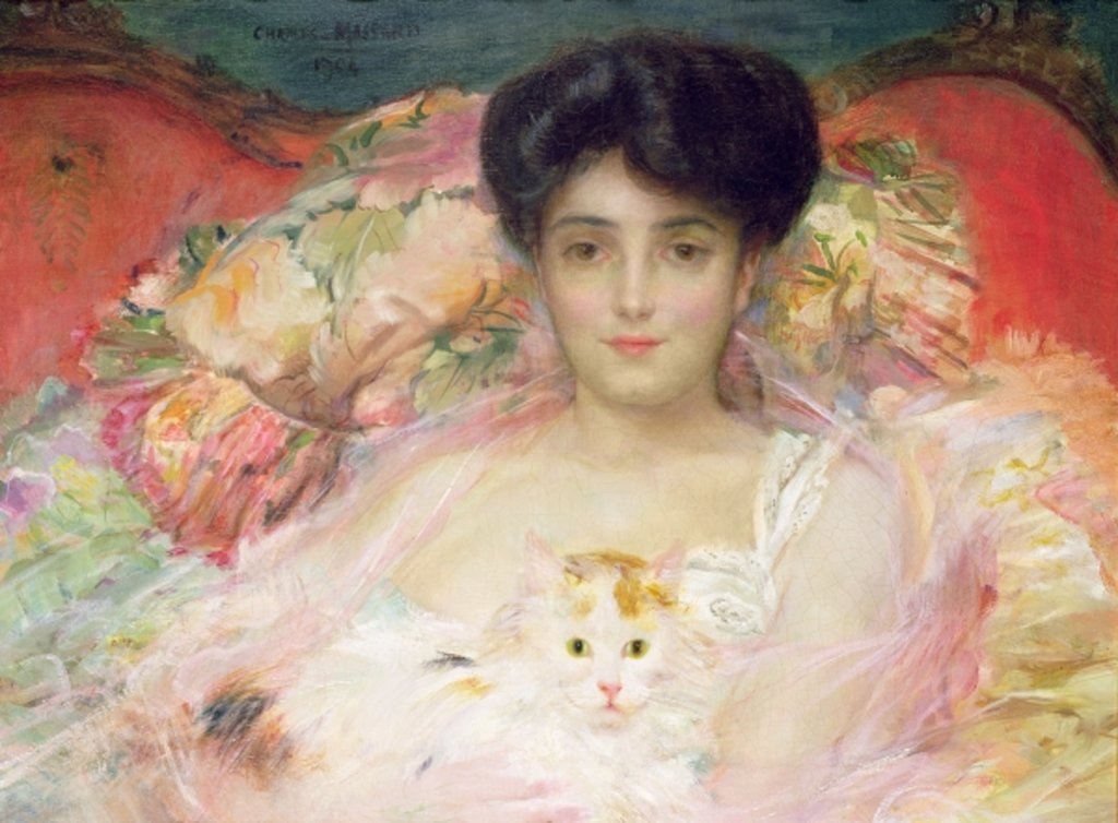 Detail of Lady with a Cat, 1904 by Charles Massard