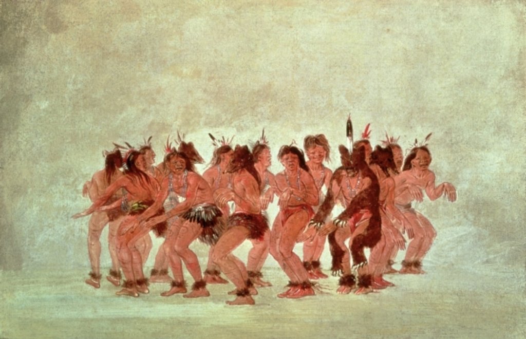 Detail of Bear Dance by George Catlin