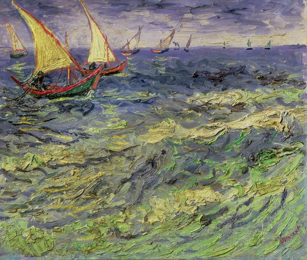 Detail of Seascape at Saintes-Maries 1888 by Vincent van Gogh