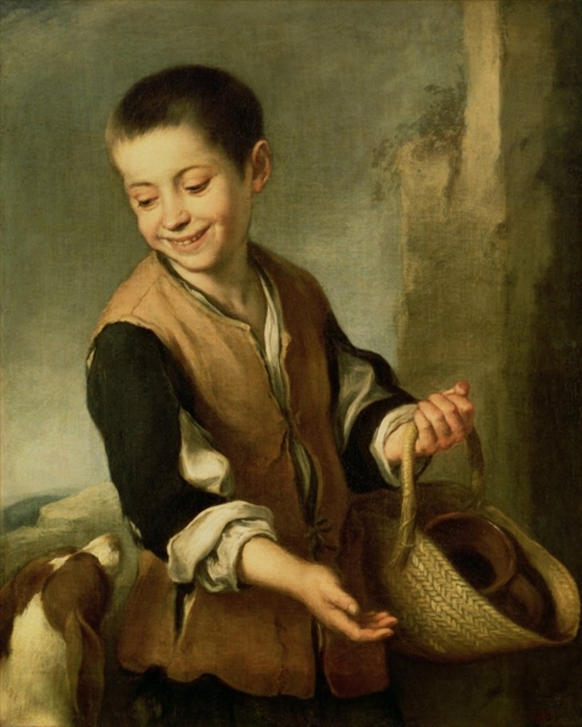 Detail of Boy with a Dog, c.1650 by Bartolome Esteban Murillo