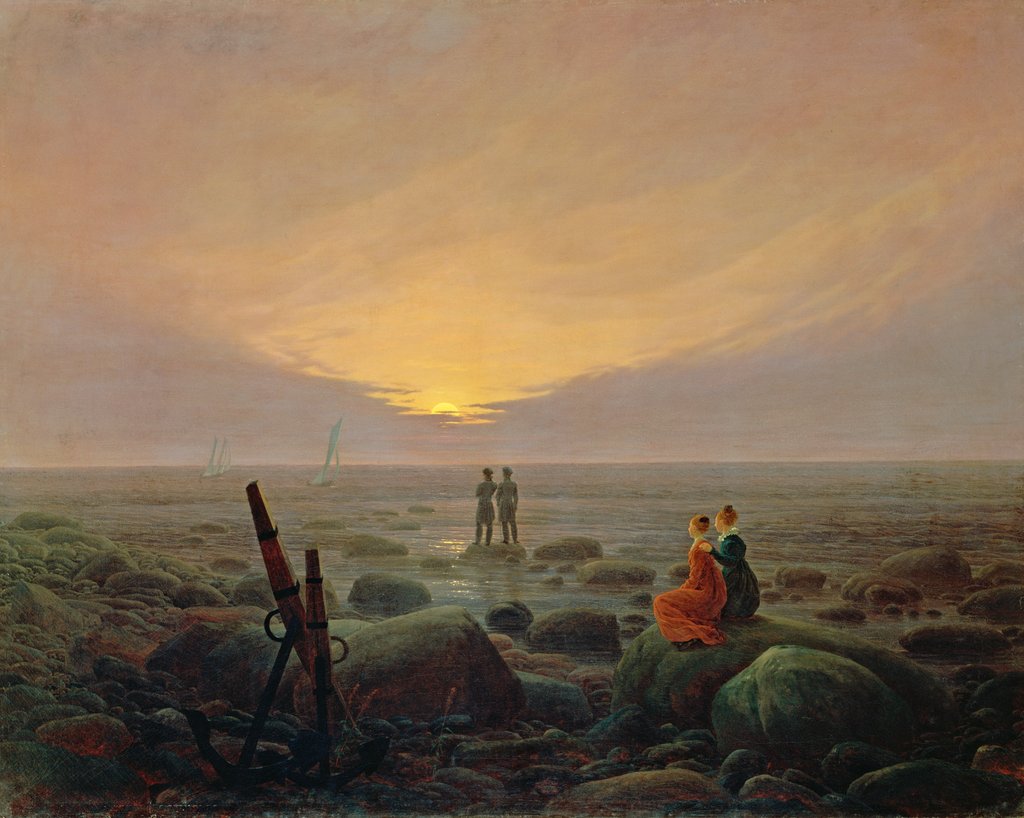Detail of Moon Rising Over the Sea, 1821 by Caspar David Friedrich
