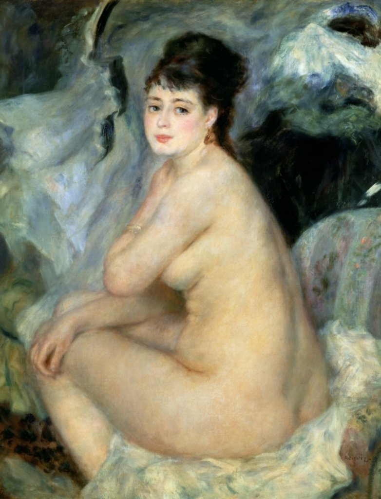 Detail of Nude, or Nude Seated on a Sofa, 1876 by Pierre Auguste Renoir