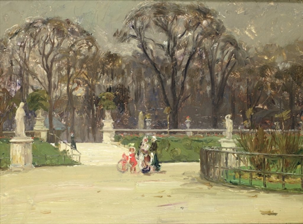 Detail of In the Jardin du Luxembourg by Jean-Louis Lefort