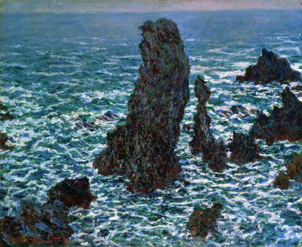 Detail of Les Pyramides at Port-Coton, Belle-Ile-en-Mer, 1886 by Claude Monet