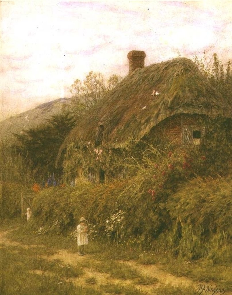 Detail of Off Fishing, Surrey by Helen Allingham