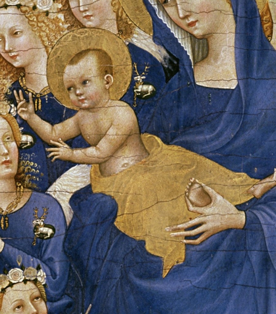 Detail of Virgin and Child, detail, c.1395-99 by Master of the Wilton Diptych