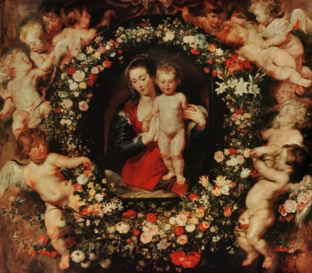 Detail of Virgin with a Garland of Flowers, c.1618-20 by Peter Paul Rubens