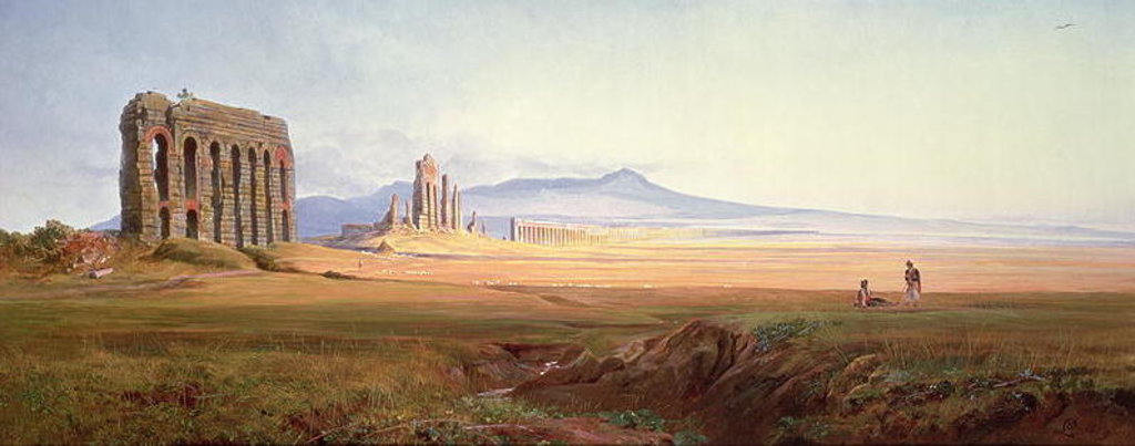 Detail of Aqueduct of Nero, Rome by Edward Lear