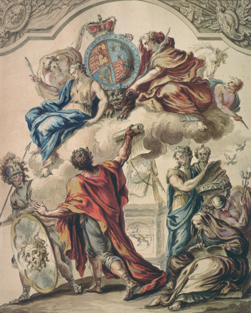 Detail of Preliminary Design for a Panel for a Royal State Coach for George I, 18th century by James Thornhill