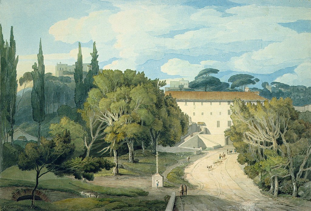 Detail of The Convent of St. Eufebio, near Naples by Francis Towne