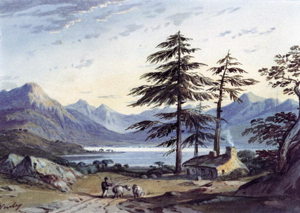 Detail of Lake Scene by John Varley