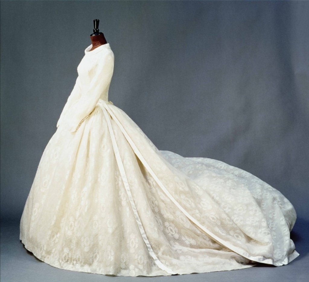 Detail of Wedding dress of Katharine Worsley, Duchess of Kent, 1961 by English School