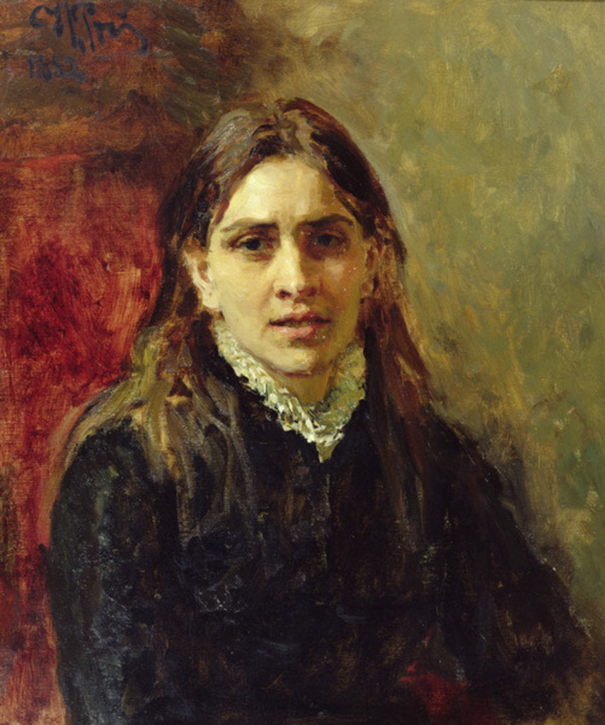 Detail of Portrait of Pelageya Antipovna Strepetova 1882 by Ilya Efimovich Repin