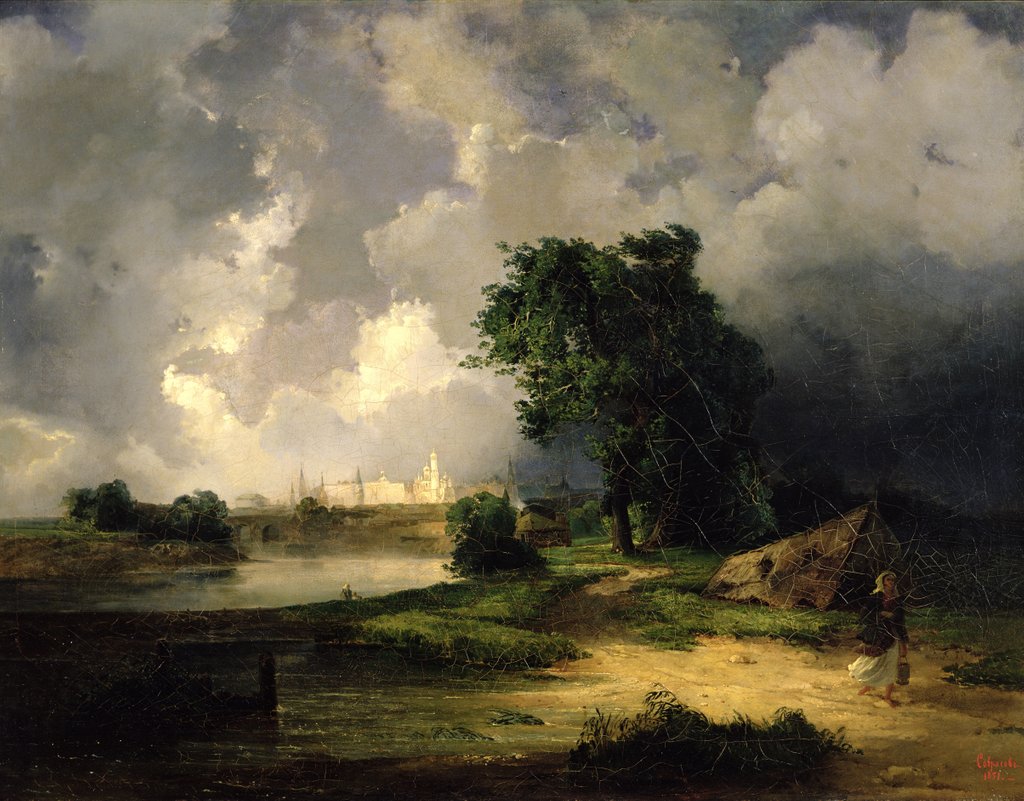 Detail of View of the Kremlin in Bad Weather, 1851 by Aleksei Kondratevich Savrasov