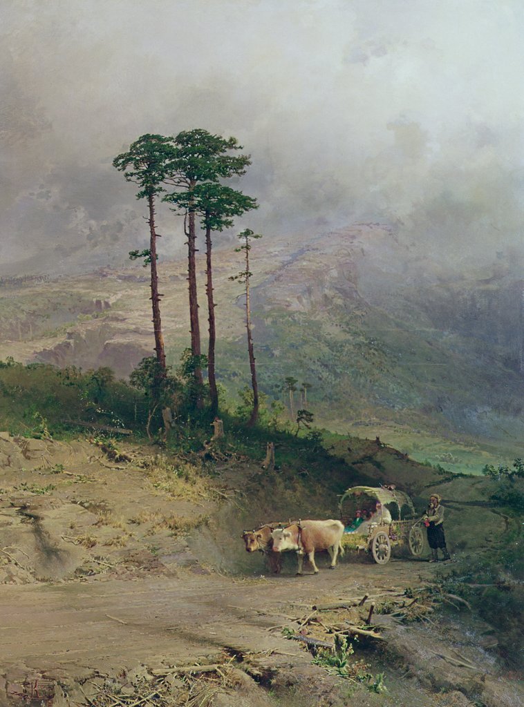 Detail of In the Crimean Mountains, 1873 by Fedor Aleksandrovich Vasiliev