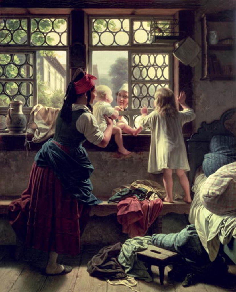 Detail of Good Morning, Dear Father by Friedrich Edouard Meyerheim