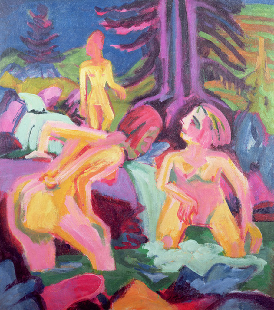 Detail of Three Bathers in a Stream by Ernst Ludwig Kirchner