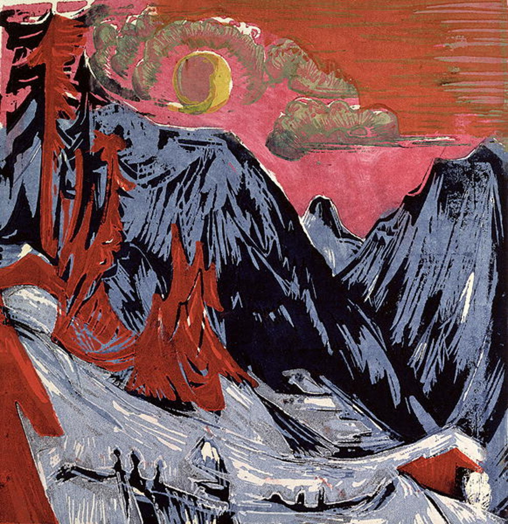 Detail of Mountains in Winter, 1919 by Ernst Ludwig Kirchner