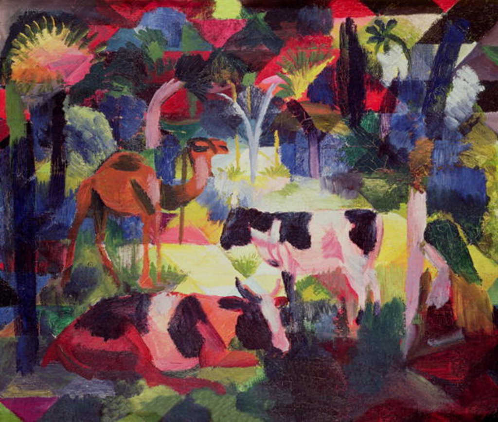 Detail of Landscape with Cows and a Camel, 1914 by August Macke