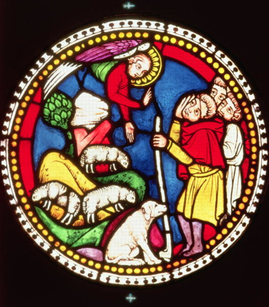 Detail of Window depicting The Annunciation to the Shepherds, c.1300 by German School