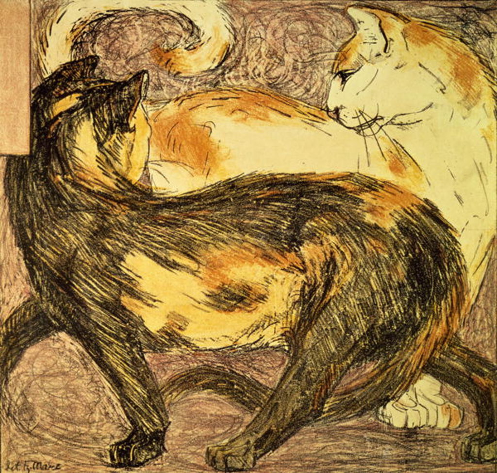 Detail of Two Cats by Franz Marc