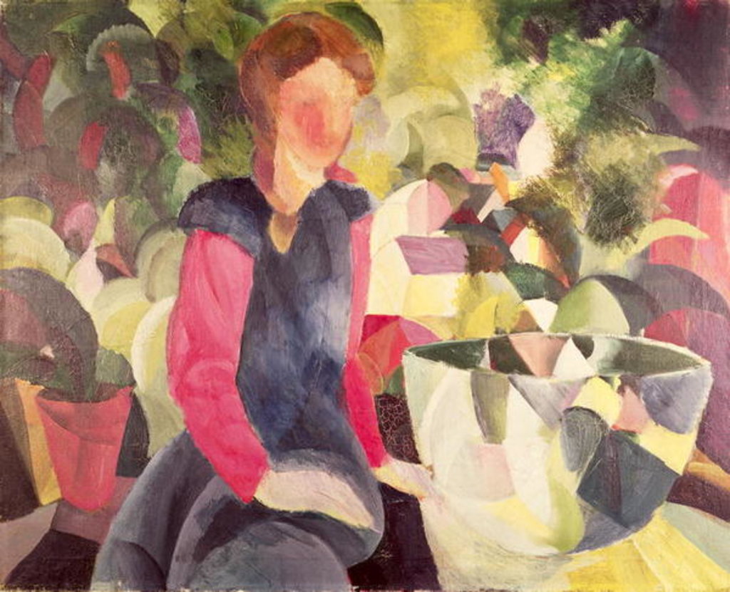 Detail of Girl with a fish bowl, 1914 by August Macke