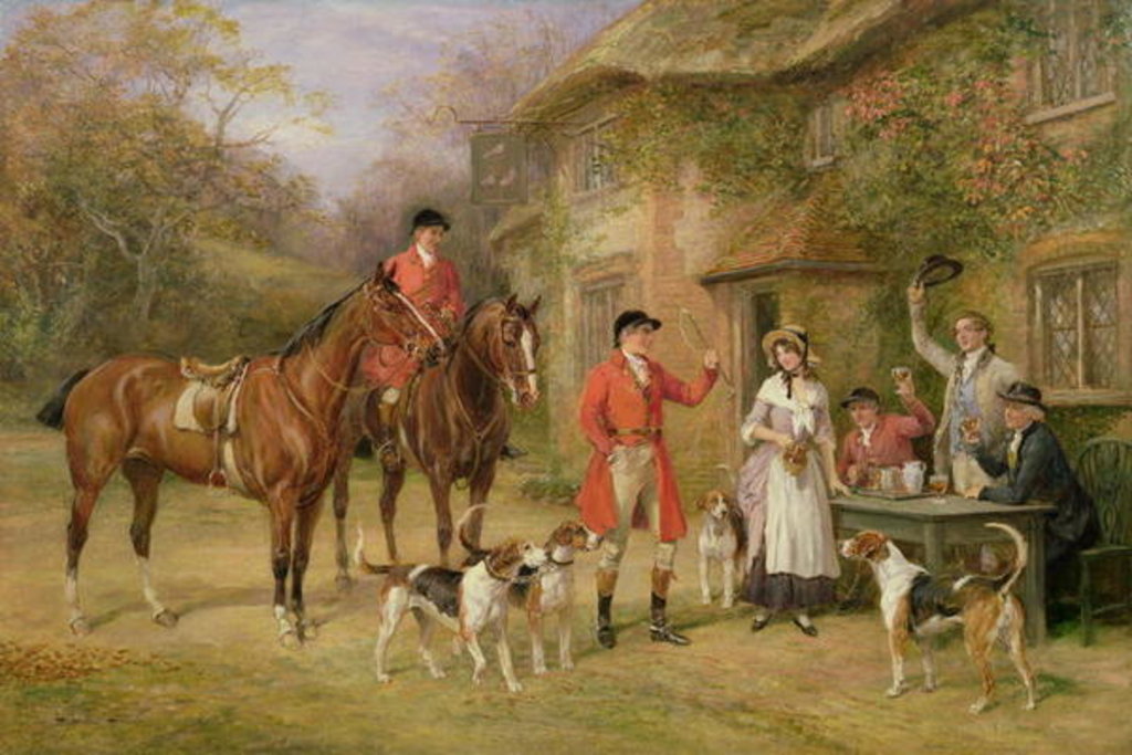 Detail of A Meeting at the Three Pigeons by Heywood Hardy
