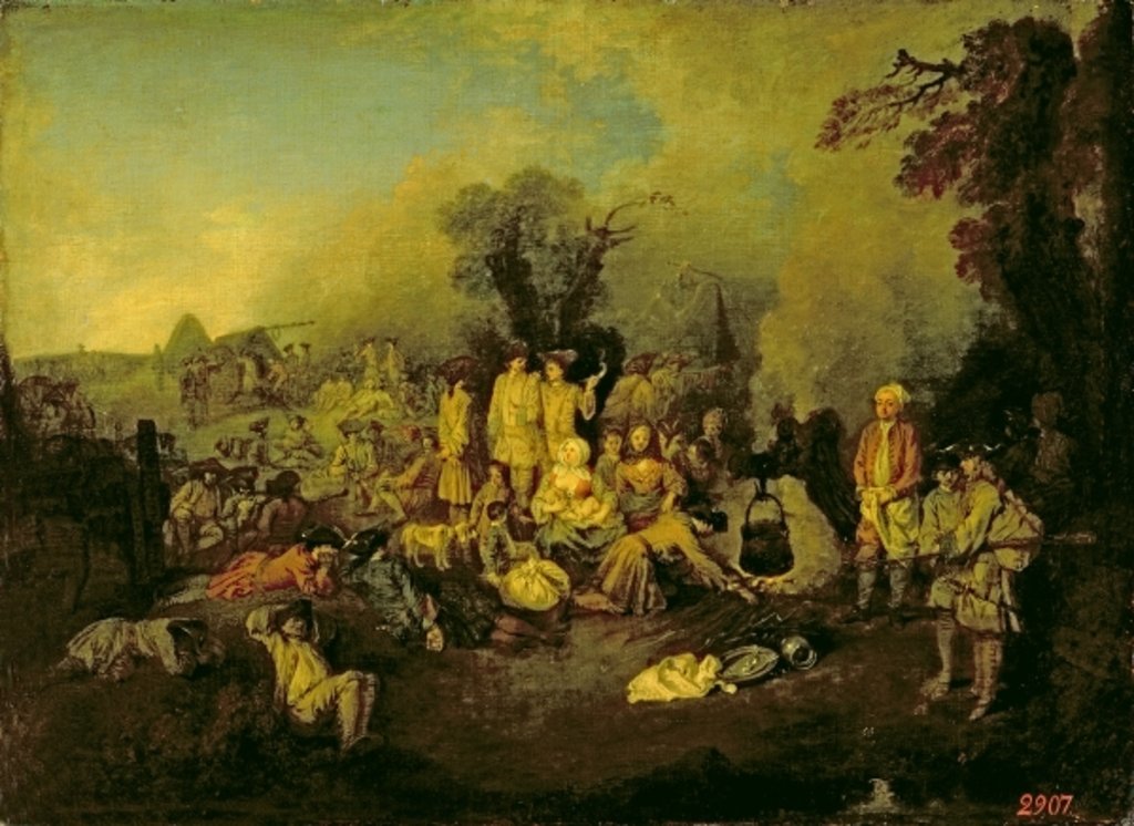Detail of Gypsy Encampment by Jean Antoine Watteau