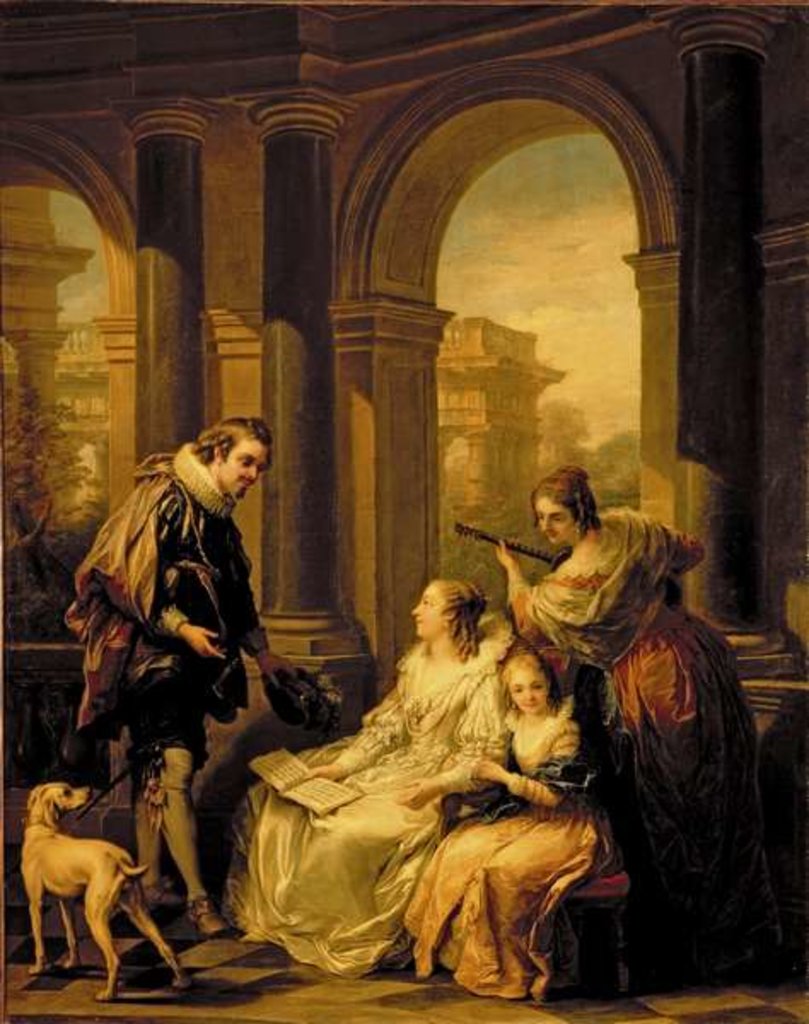 Detail of The Concert by Carle van Loo