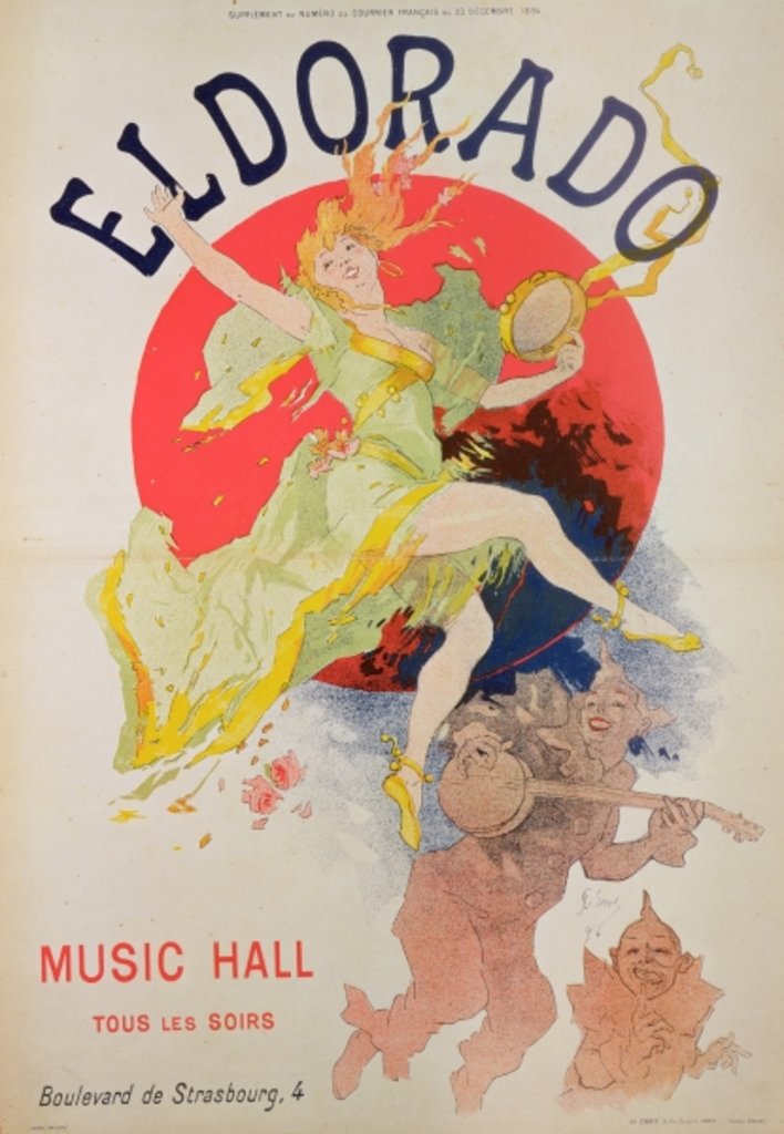 Detail of Poster for 'El Dorado' by Jules Cheret by Jules Cheret