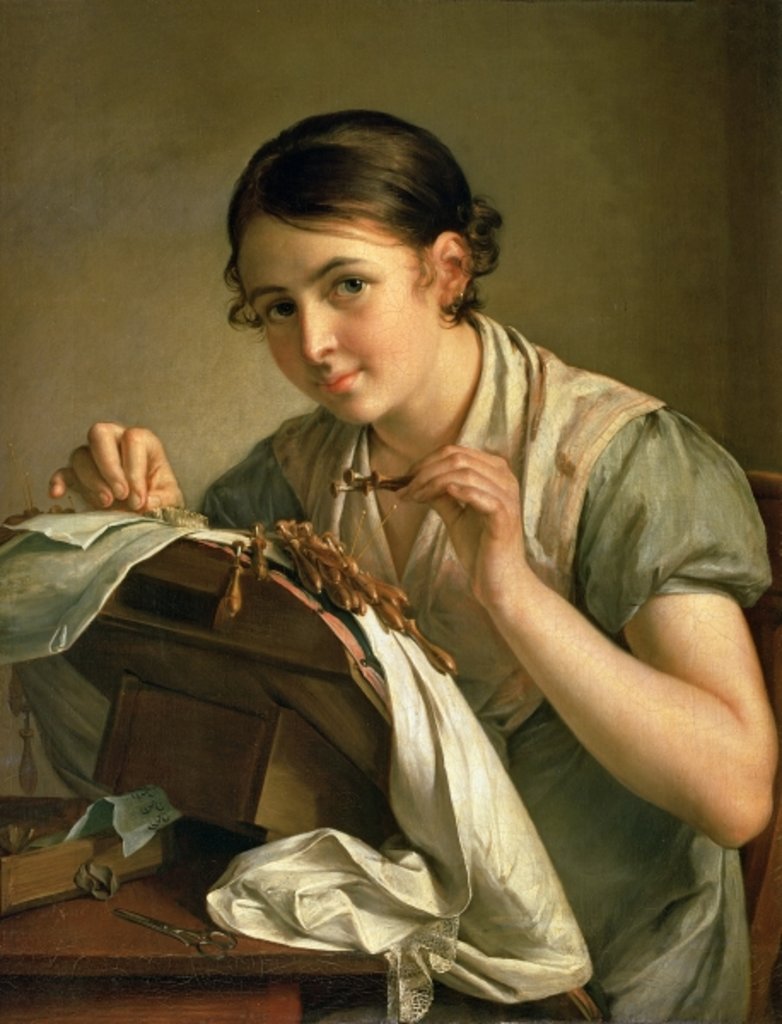 Detail of The Lacemaker, 1823 by Vasili Andreevich Tropinin