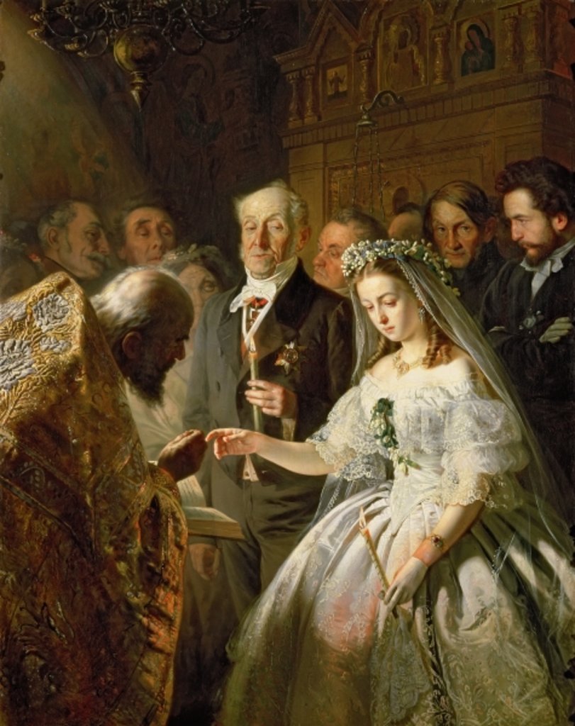 Detail of The Unequal Marriage, 1862 by Vasili Vladimirovits Pukirev