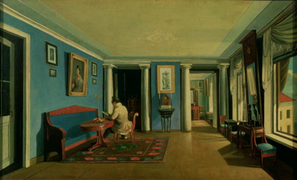 Detail of Indoors. Drawing Room with Columned Entresol by Kapiton Alekseevich Zelentsov