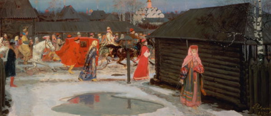 Detail of The Wedding Procession by Andrei Petrovitch Rjabuschkin
