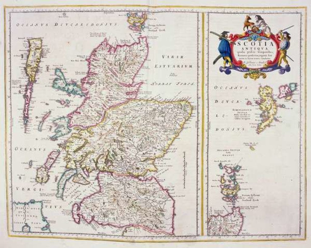 Detail of Map of Scotland, c.1700 by R. Gordon