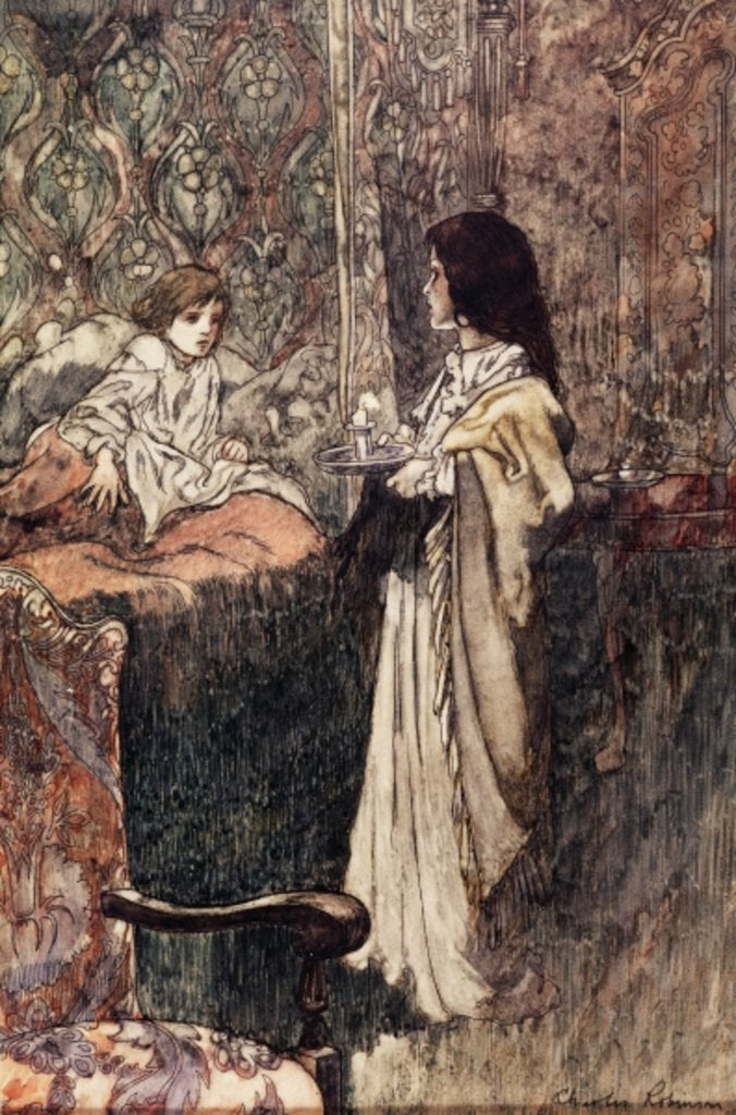 Detail of Children Talking at Night, 1911 by Charles Robinson