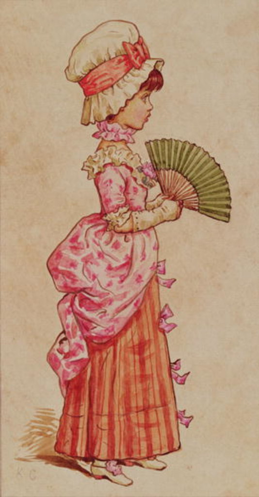 Detail of For the Dance, one of a set of 12 illustrations from 'Christmas in Little Peopleton Manor' for The Illustrated London News, 1879 by Kate Greenaway