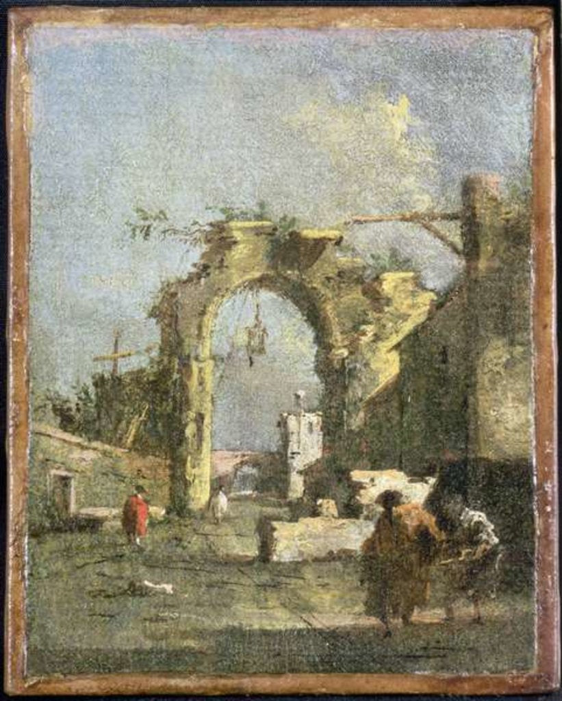 Detail of A Capriccio - Ruins, 18th century by Francesco Guardi