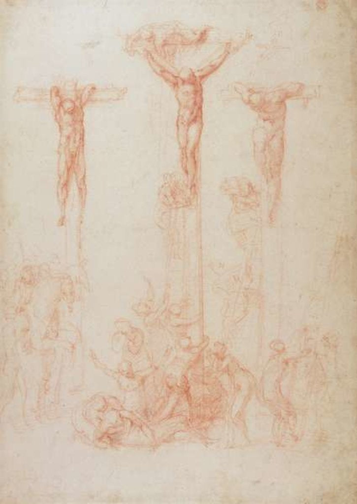 Detail of Study of Three Crosses by Michelangelo Buonarroti