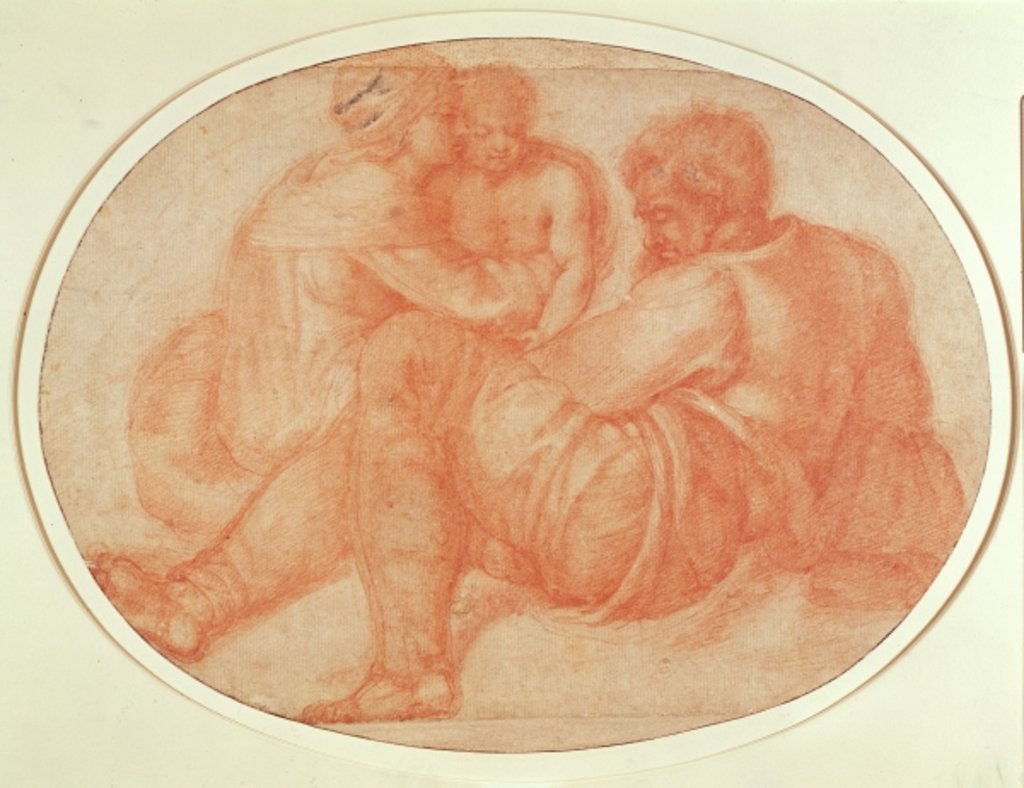 Detail of Study of the Holy Family by Michelangelo Buonarroti