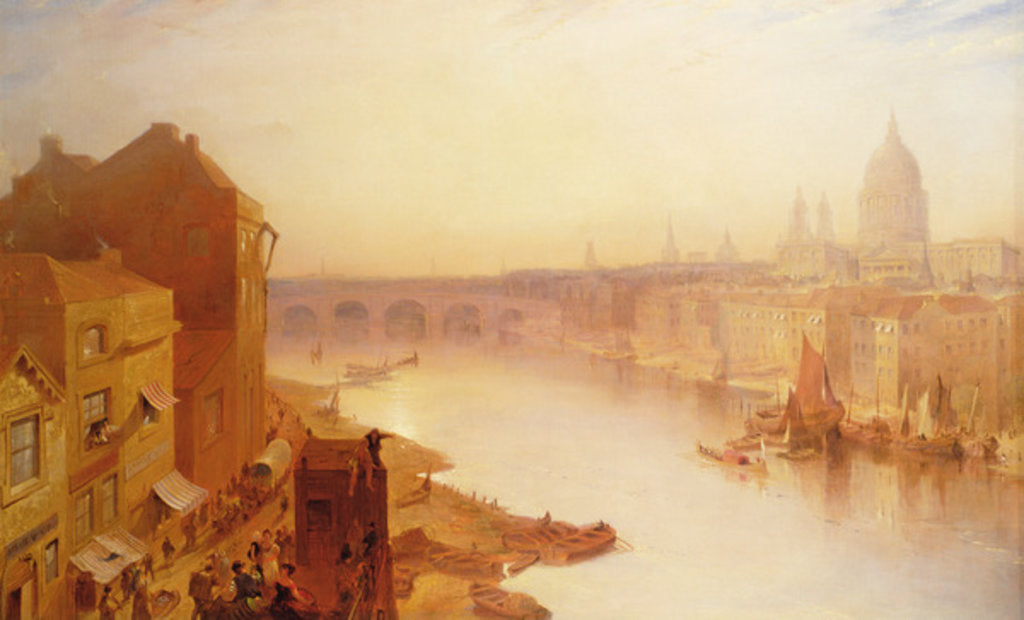 Detail of St. Paul's Cathedral: From Southwark Bridge, 19th century by Charles Claude Pyne