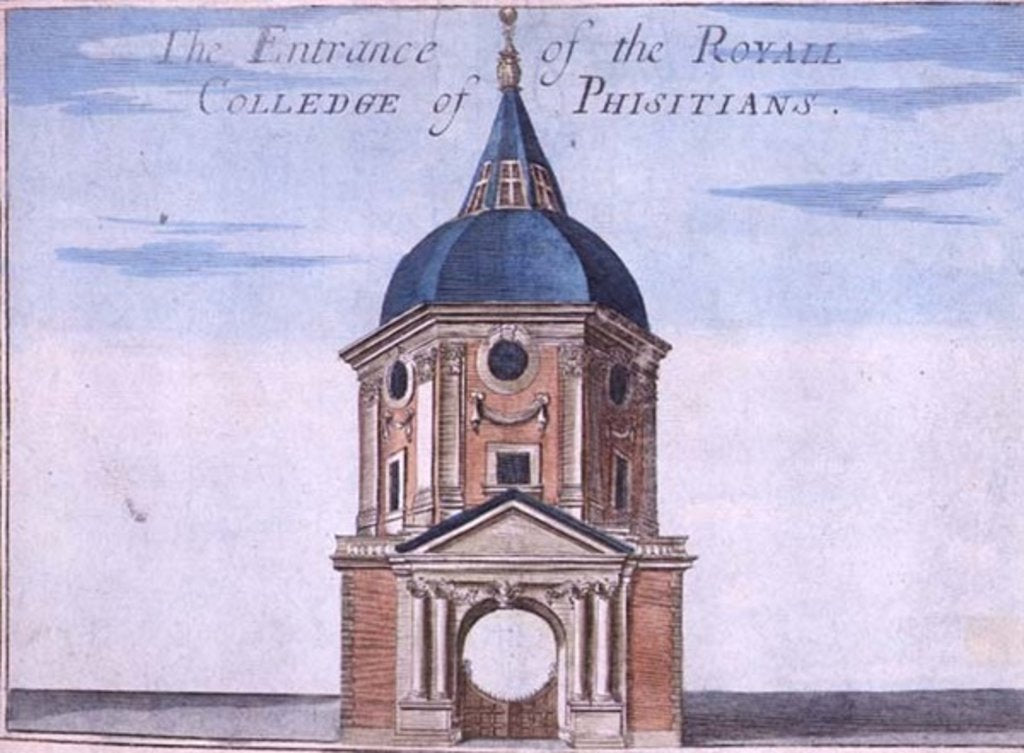 Detail of The Entrance to the Royal College of Physicians by Robert Morden