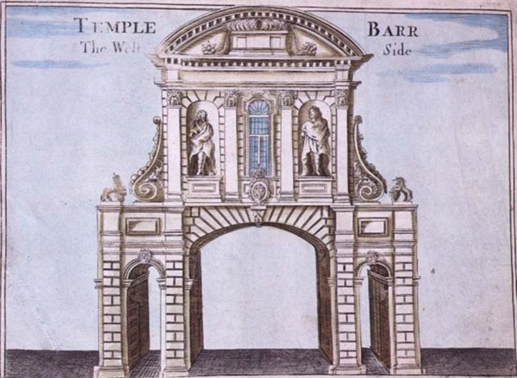 Detail of Temple Bar, the West Side by Robert Morden