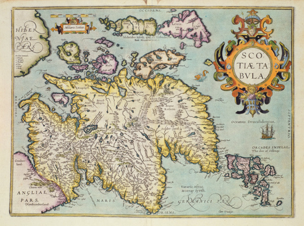 Detail of Map of Scotland, Miliaria Scotia by Anonymous