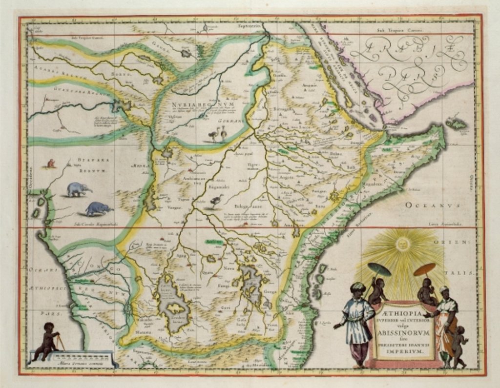 Detail of Map of Ethiopia showing five African states, c.1690 possibly after G. Blaeu's 'Grooten Atlas' of 1648-65 by Anonymous