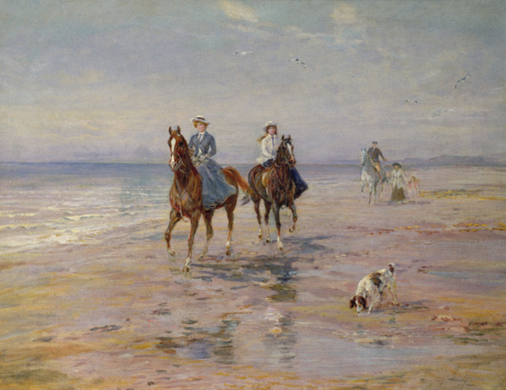 Detail of A Ride on the Beach, Dublin by Heywood Hardy